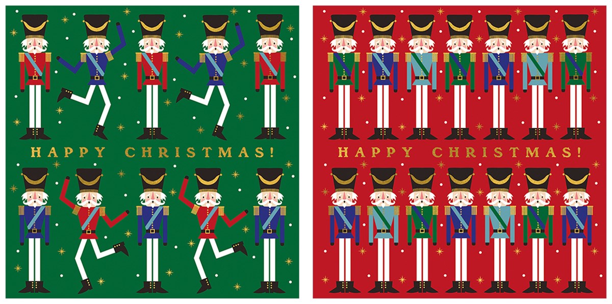 Pictures of the two card designs in Nutcracker Pack