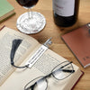 Hand Crafted Wine &amp; Book Lovers Pewter Bookmark
