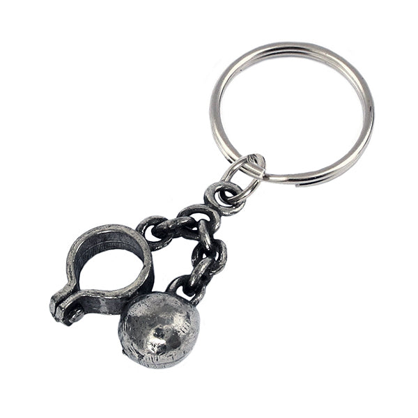 Ball and Chain Pewter Keyring