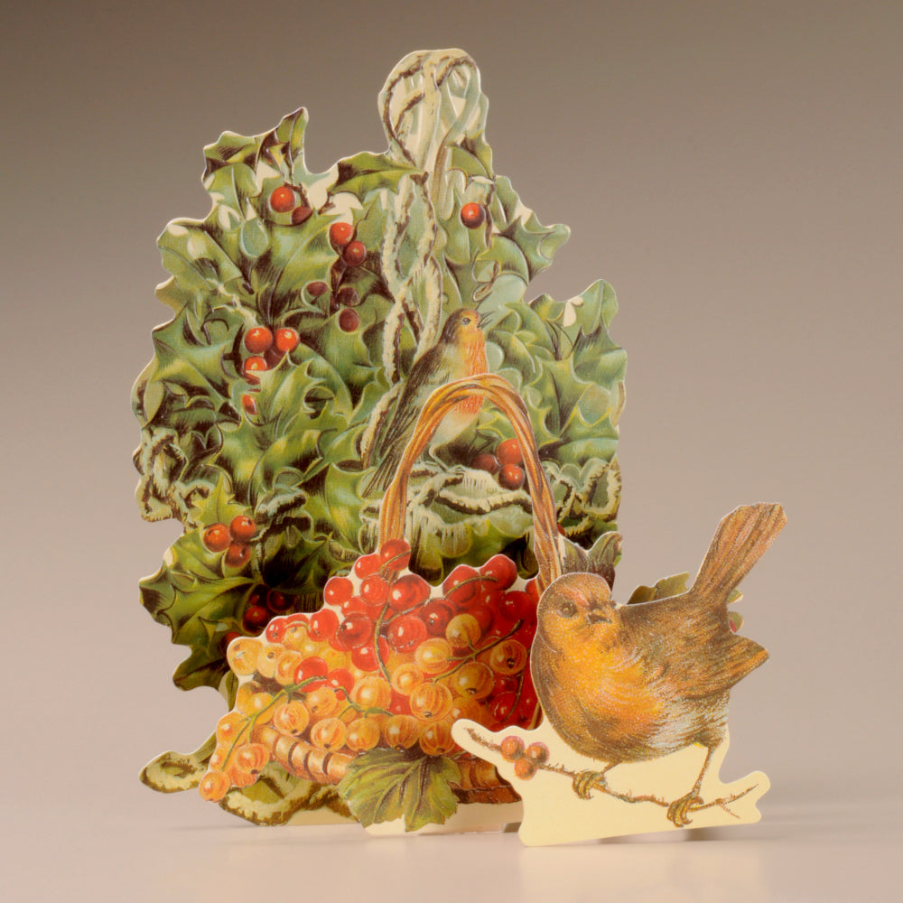 Robin & Holly Die-cut 3D Christmas Card