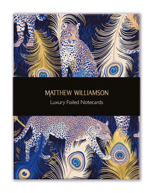 Matthew Williamson 'Leopard and Feather' Luxury Foiled Notecards