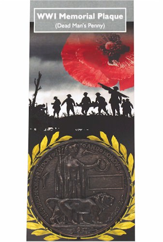 WWI Memorial Plaque: Replica Medal