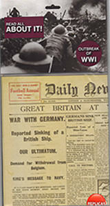 Outbreak of WWI Replica Newspaper