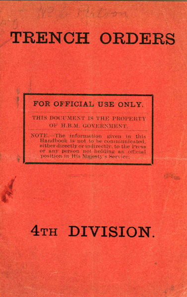 Trench Orders WWI Replica Booklet