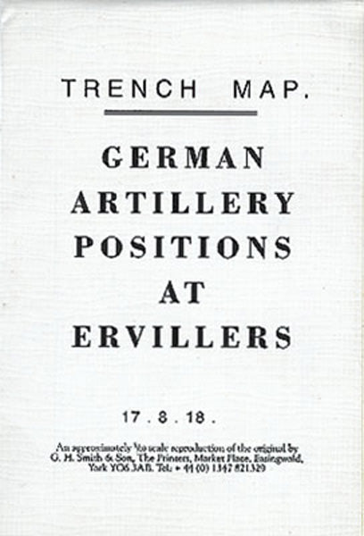 Cover of German Artillery Positions at Ervillers Trench Map
