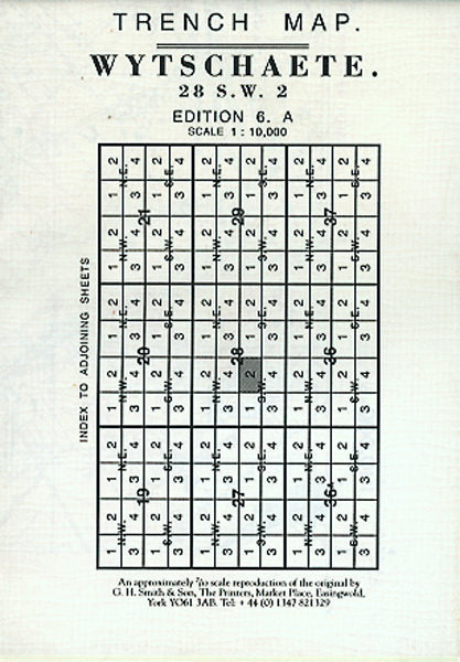 Cover of Wytschaete 28 SW2 Trench Map