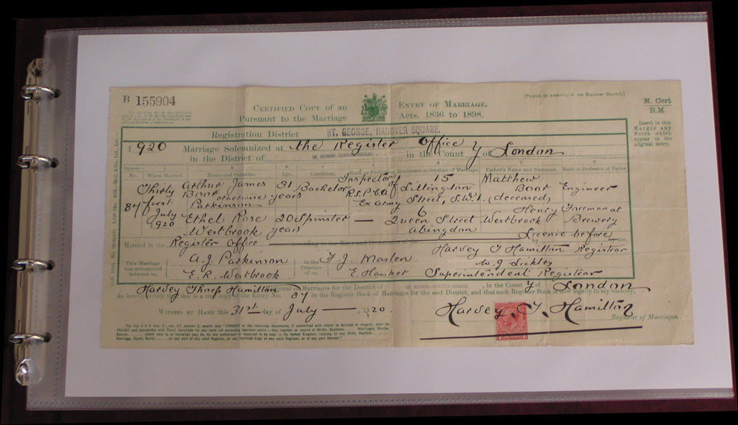 10 Inert Polypockets for De-luxe Certificate Binder