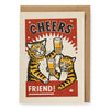 &#39;Cheers Friend&#39; Letterpress Greetings Card