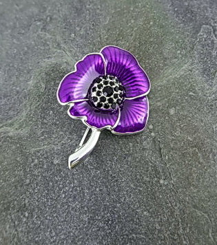 Purple Poppy Brooch