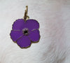 Purple Poppy Enamel Pet Collar Tag Fur Background