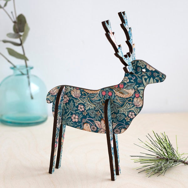 Standing Stag Wooden Decoration with Background