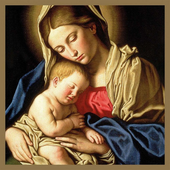 'Sassoferrato Madonna & Sleeping Child' Christmas Card Pack