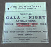 The Forty-Three Club Gala Night Ticket Glass Coaster