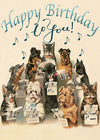 &#39;Cat and Dog Birthday Choir&#39; Greetings Card