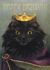 &#39;King Puss&#39; Glitter Greetings Card