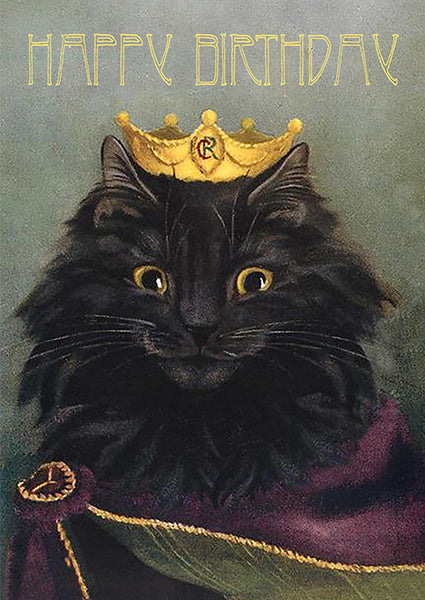 'King Puss' Glitter Greetings Card