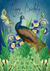 &#39;Peacock &amp; Butterfly&#39; Birthday Greetings Card