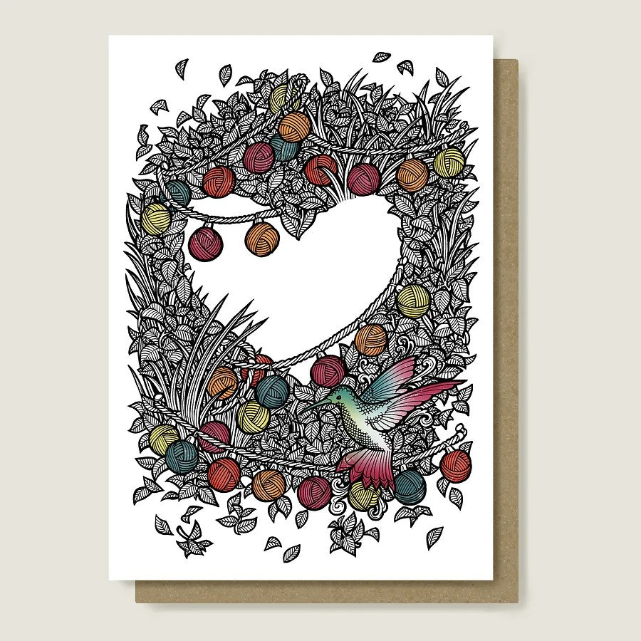'String of Hearts' Greetings Card