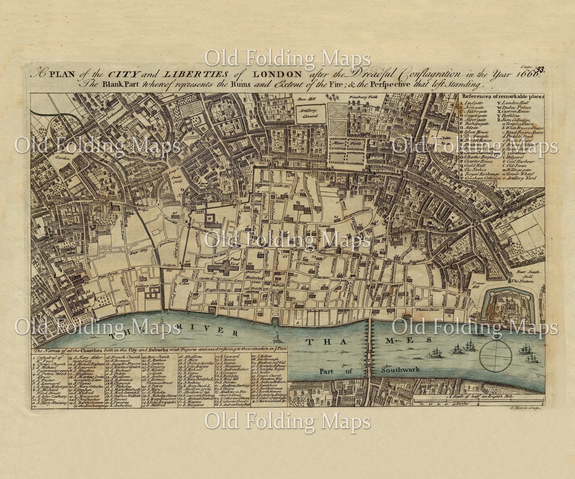 Picture of the Fire of London map.
