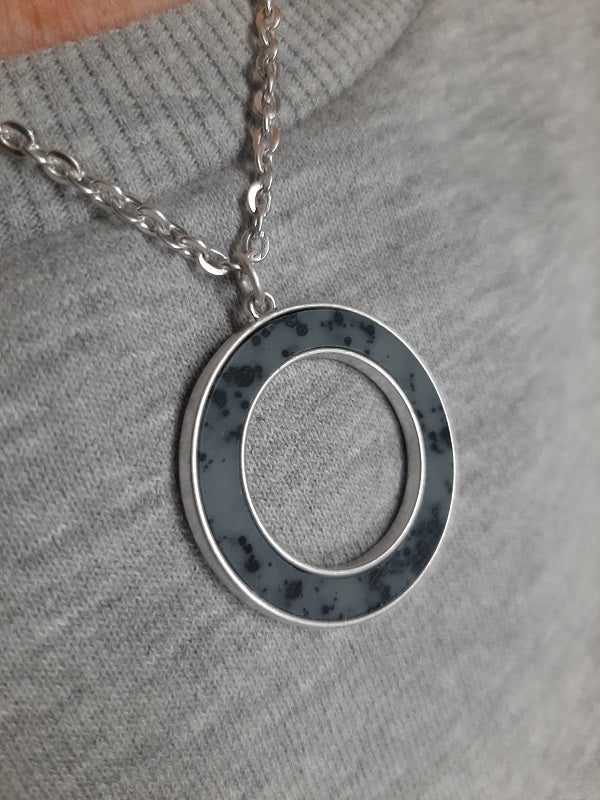 'Link' Abstract Archives Stone & Zinc Necklace