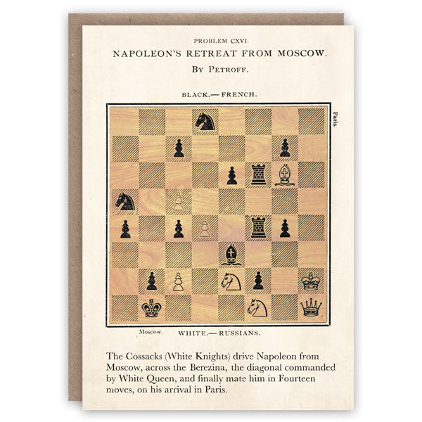 'Chess: Napoleon's Retreat' Greetings Card