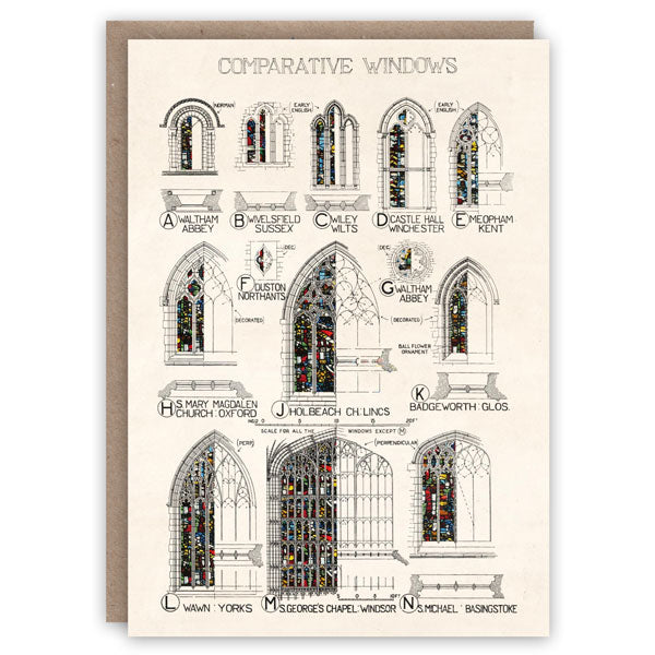 'Gothic Windows' Greetings Card