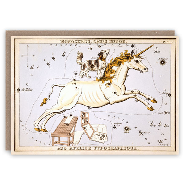 'Monoceros Unicorn Constellation' Greetings Card