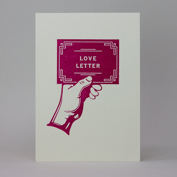 'Love Letter' Hand Printed Greetings Card Front