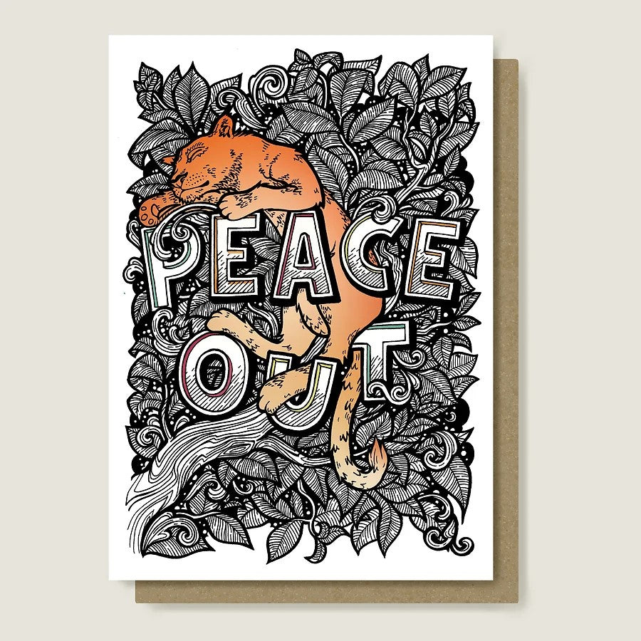 'Peace Out' Greetings Card