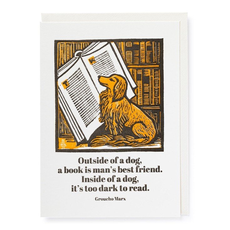 'Outside of a Dog' Greetings Card