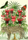 &#39;The Pavilion: Leopard &amp; Fuschia&#39; Greetings Card