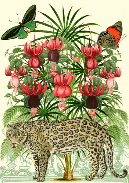 'The Pavilion: Leopard & Fuschia' Greetings Card