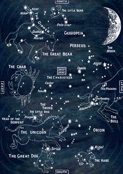 'Star Map' Glitter Greetings Card