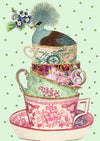 &#39;Teacups&#39; Greetings Card