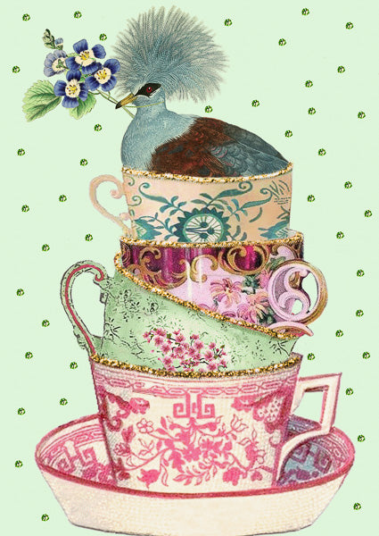 'Teacups' Greetings Card