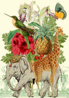 &#39;Elephant &amp; Giraffe&#39; Greetings Card