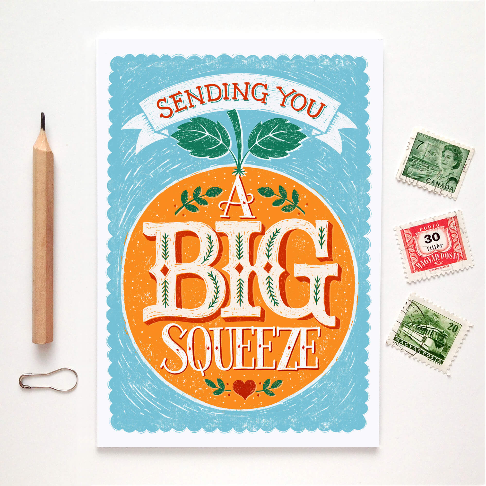 'Big Squeeze' Greetings Card Front