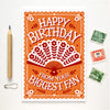 &#39;Biggest Fan&#39; Birthday Greetings Card Front