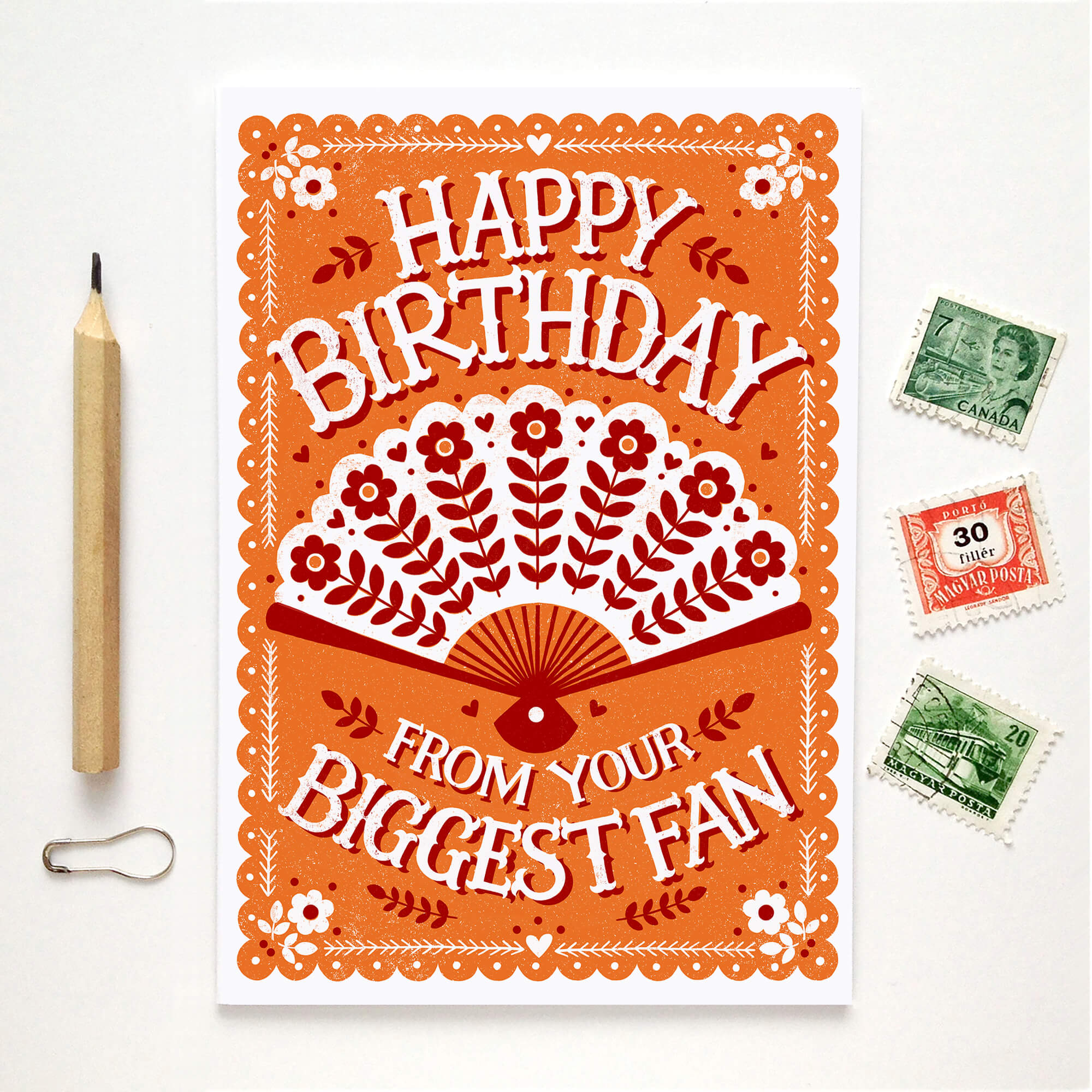 'Biggest Fan' Birthday Greetings Card Front