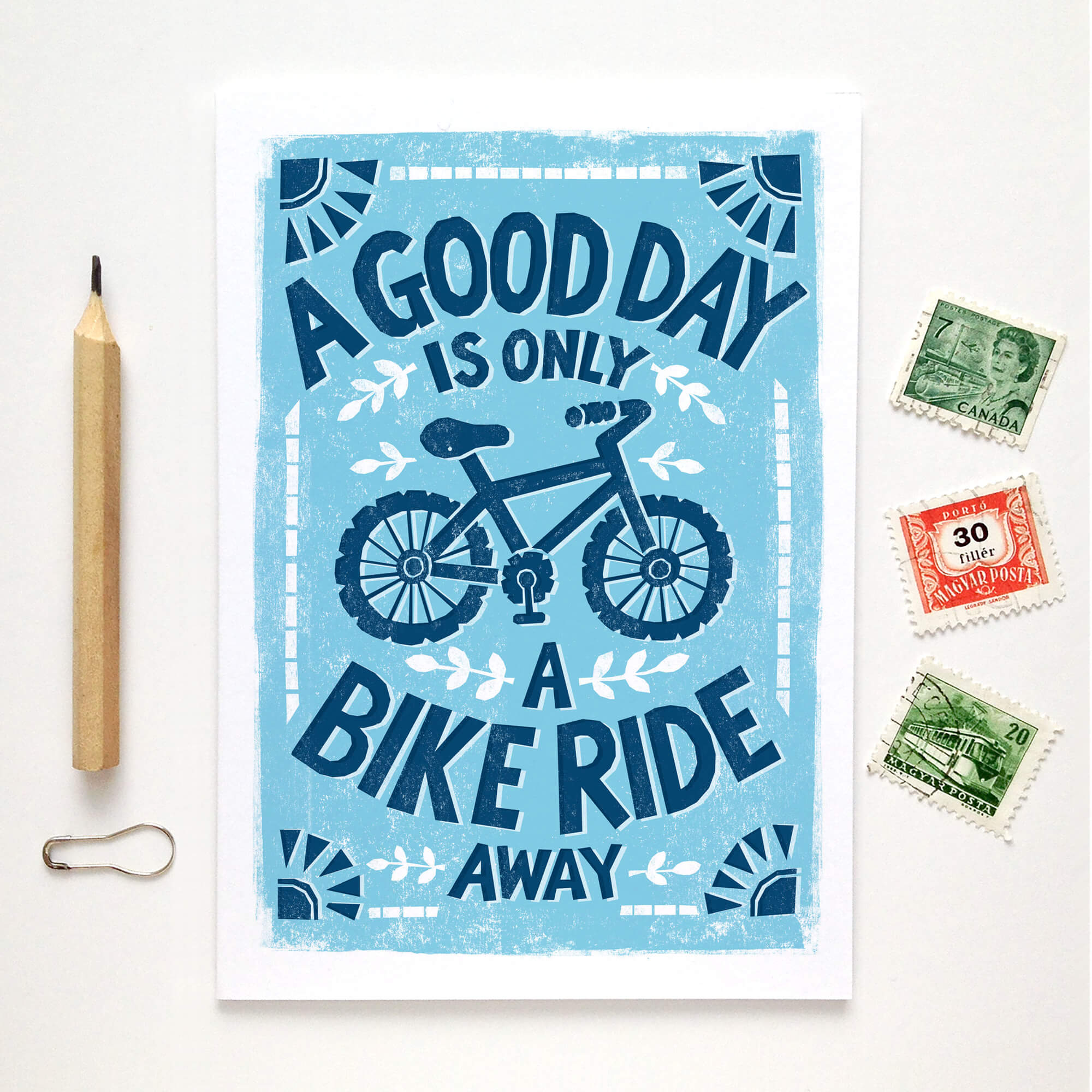 'Bike Ride' Greetings Card Front