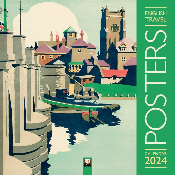 ront cover of 2024 English Travel Posters Wall Calendar