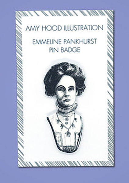 Emmeline Pankhurst Pin Badge on Backing Card