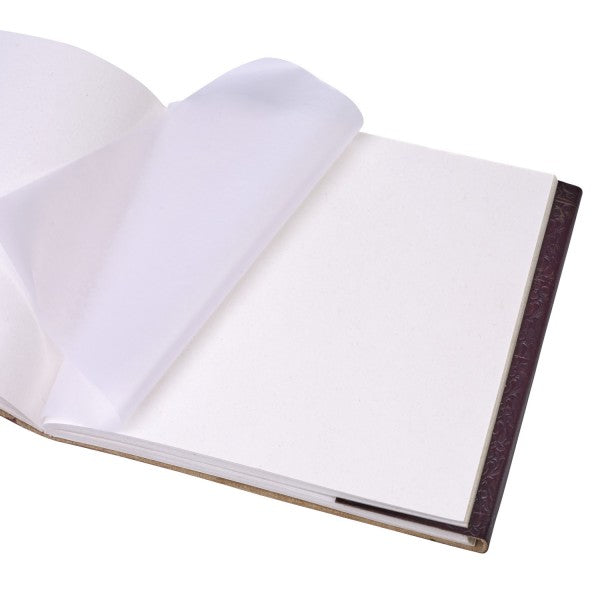 Handmade Fairtrade Leather Journal - Medium Open