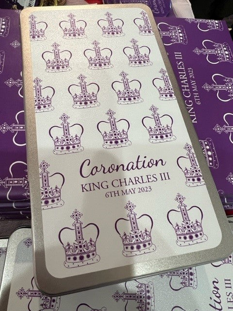 Coronation of King Charles III Crown Pencil Tin with 12 Duo-Coloured Pencils