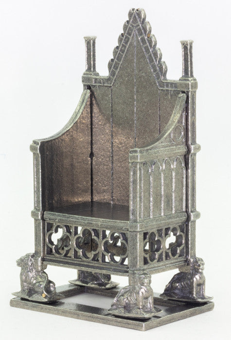 Antiqued Pewter Coronation Chair Replica