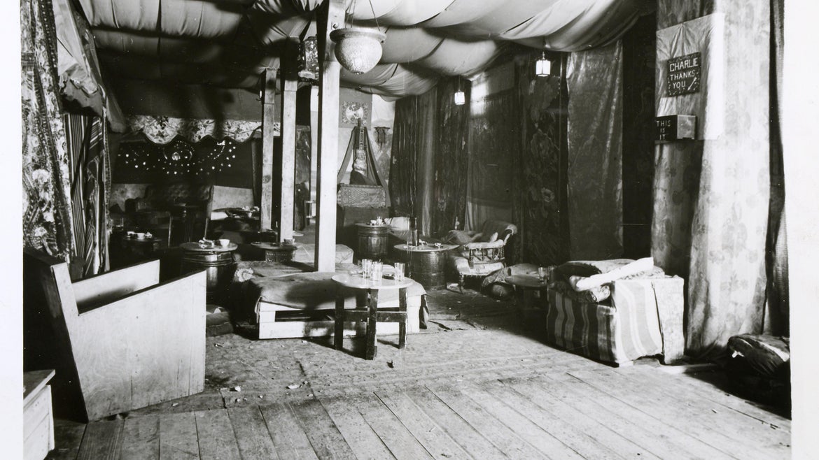 'Caravan Club Interior 1934' Queer City Exhibition Postcard