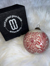 &#39;Red and Cream&#39; Morris &amp; Co. Hand-Painted Glass Bauble