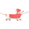 Christmas Sausage Dog Wooden Garland Craft Kit Assembled Example