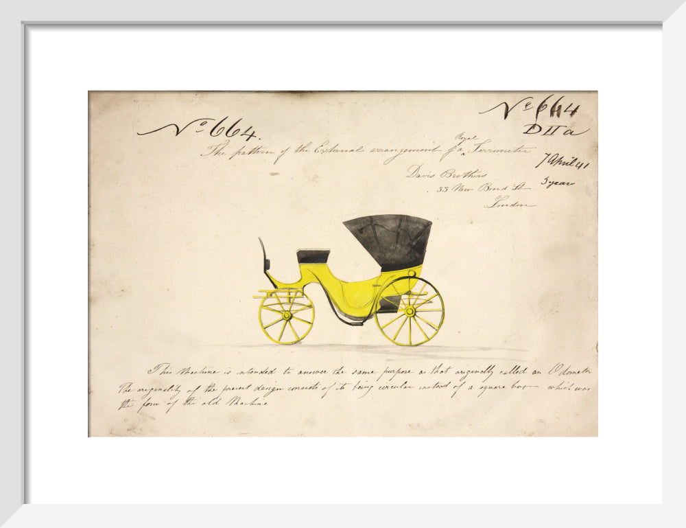 Design for a &#39;Royal Terrometer&#39;, a device for measuring the distance travelled by a carriage