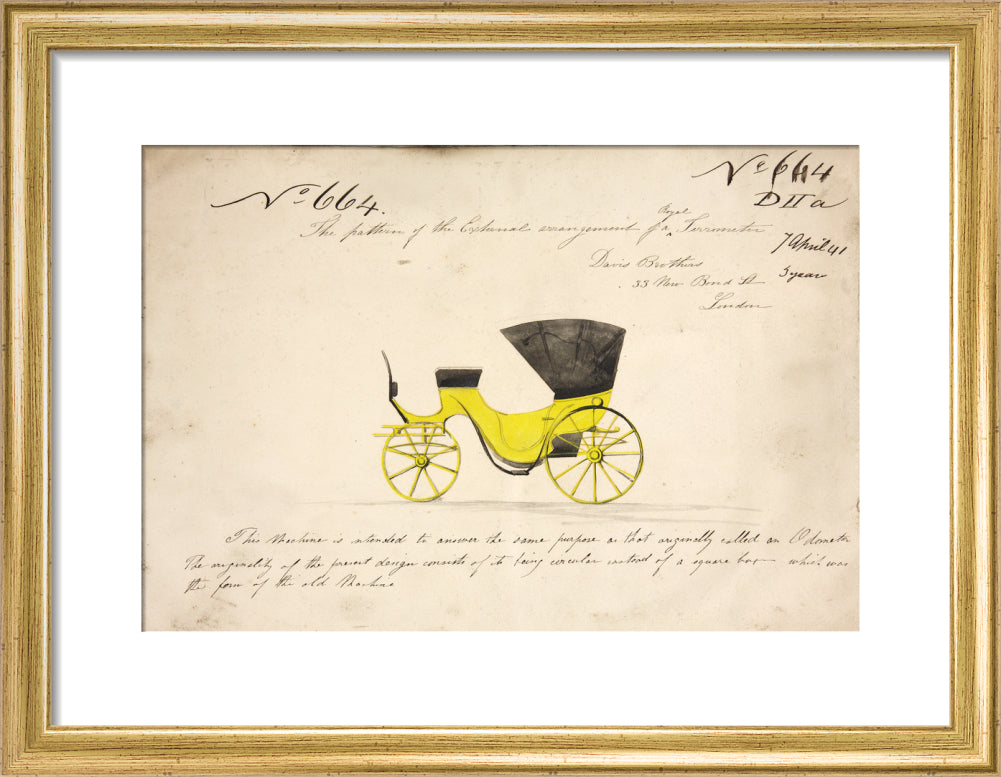 Design for a &#39;Royal Terrometer&#39;, a device for measuring the distance travelled by a carriage